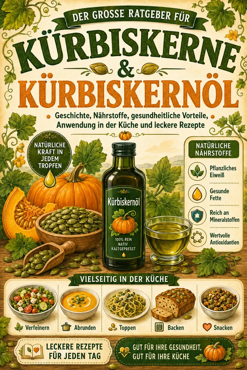 Buchtitel Der große Ratgeber für Kürbiskerne und Kürbiskernöl